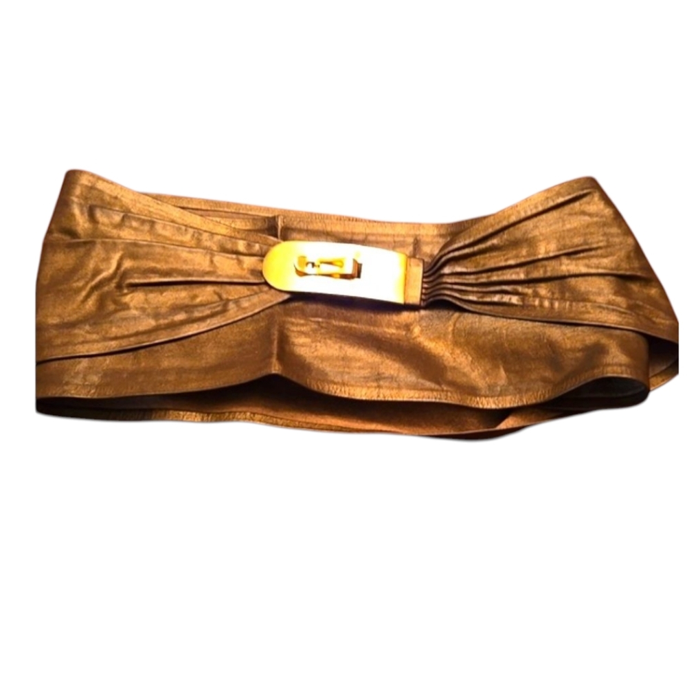 Christian Dior Gold Metallic Wrap Belt